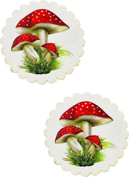2li Ahşap Desenli 9.5cm Kaydırmaz 5mm Bardak Sunum Altlığı