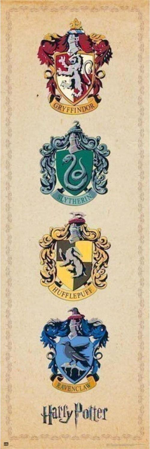 Harry Potter House Crets Door Poster