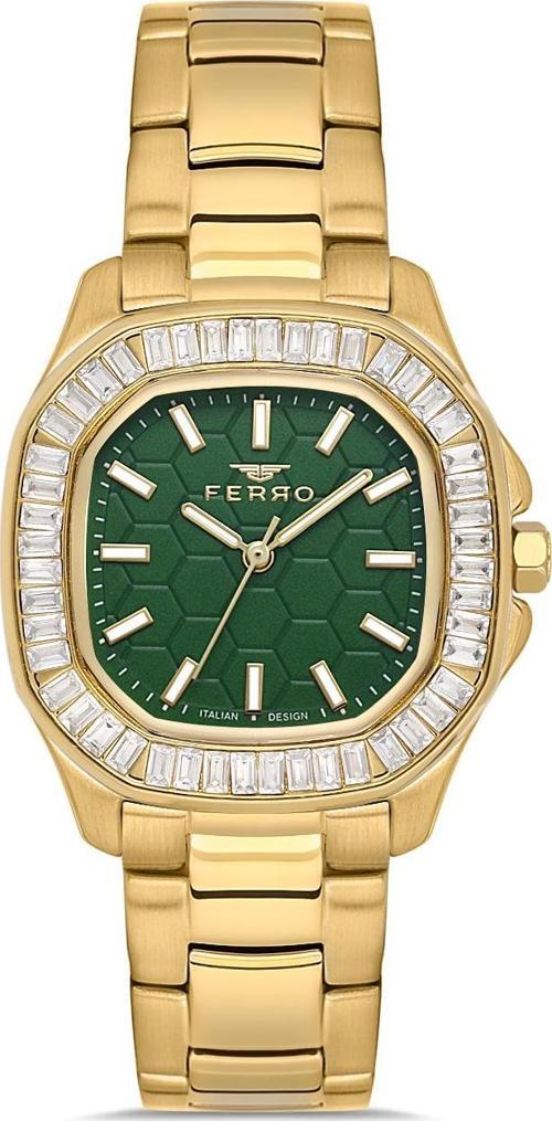 FL43008A-B6 Quartz Çelik Altın Rengi Yeşil Kadran 31 mm Kadın Kol Saati