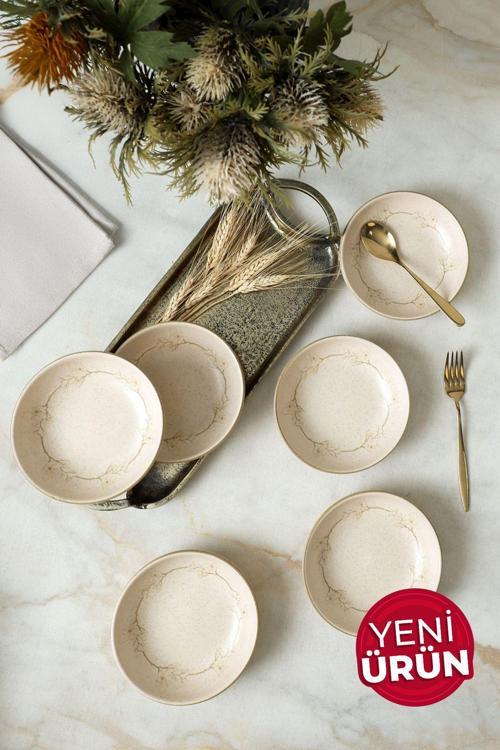 Taupe Bloom Halka Çerezlik / Sosluk 13 Cm 6 Adet 22528