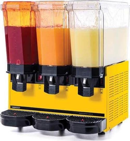 60.SSSY Klasik Triple Soğuk İçecek Dispenseri, 20+20+20 L, Fıskiyeli, Sarı
