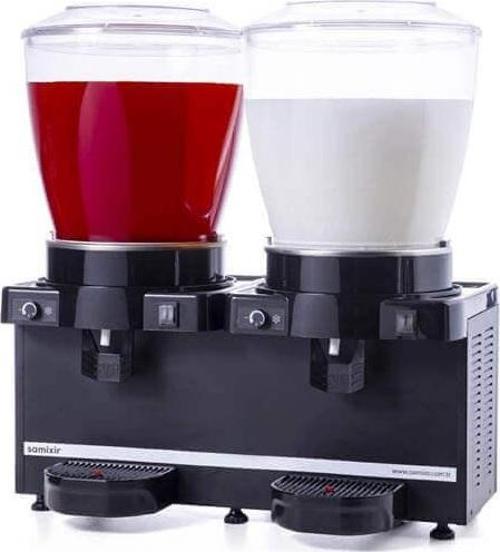 MM44.AB Twin Soğuk İçecek Dispenseri, 22+22 L, Panaromik, Analog, Karıştırıcılı, Siyah