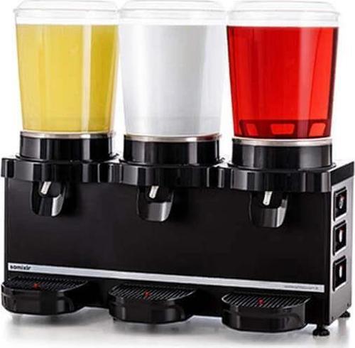 MMM30.AB Soğuk İçecek Dispenseri, 10+10+10 L, Analog, Panoramik, Karıştırıcılı, Siyah
