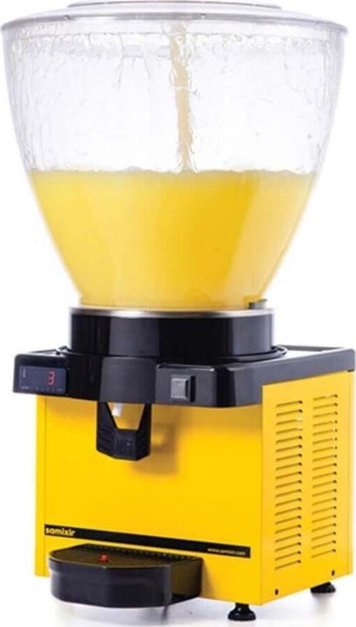 S40.DY Şerbetlik-40 litre soğuk içecek dispenseri-fıskiyeli-dijital-sarı