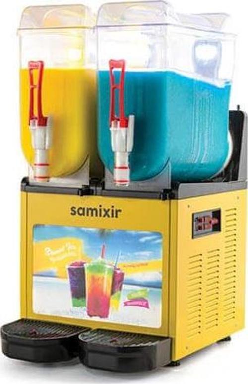 SLUSH24.YA Slush Twin Allure, Granita, Meyve Suyu Dispenseri, 12+12 L, Sarı