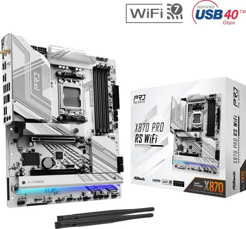Asrock X870 Pro Rf Wıfı7 Ddr5 Hdmı-Dp Typec Pcıe 5.0 Am5 Atx
