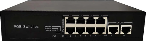 8Port 96W Full Poe 08Ods-R-8P2U 10/100 2X-Uplınk Yönetilemez Switch