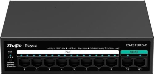 Ruıjıe 8Port Rg-Es110F-P 10/100 2-Uplınk 110W Yönetilemez Poe Swıtch