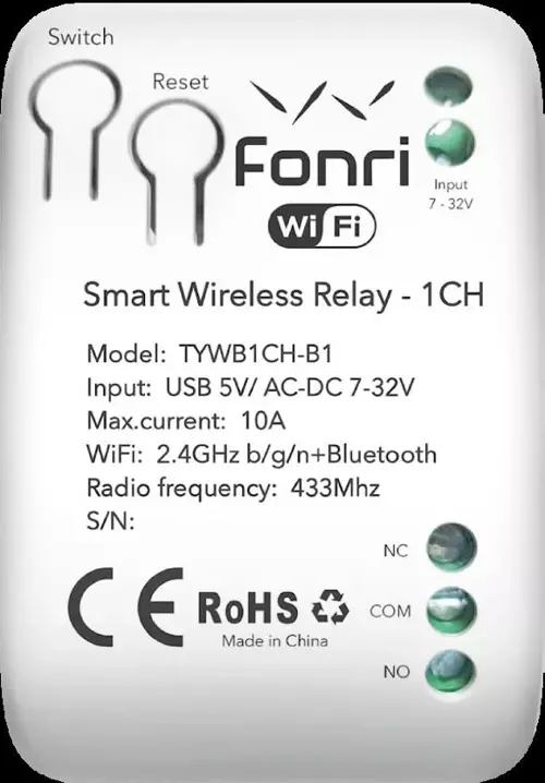 Fonri Wf3-Tm4-0201-02 Wıfı Kablosuz Akıllı  Röle - Tek Kanal