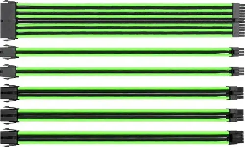Ttmod Yeşil/Siyah Power Supply Sleeved Kablo Seti (16 Awg)