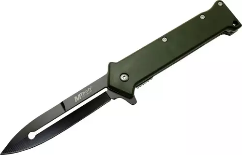 4351 Haki Bas - Çek Kamp Çakı 20cm- Otomatik, Kemerlikli