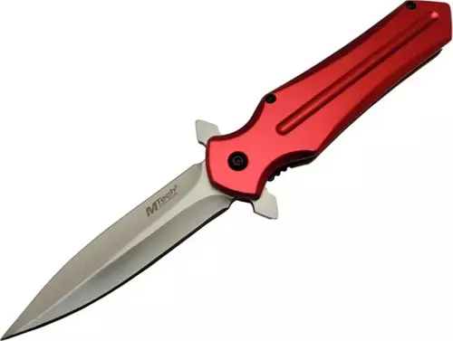 4223 Kırmızı Kamp Çakı 21cm- Yarı Otomatik, Kemerlikli