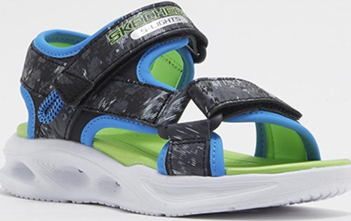 Erkek Çocuk Sandalet 401672L BBLM Skechers SOLA GLOW SANDAL Black/Blue/Light Green