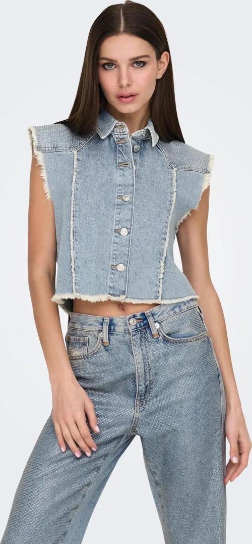 Onlhollywood Crystal Dnm Vest Kadın Jean Yelek 15341021