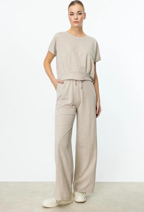 On Fashion Beli Lastikli Bol Paça Kadın Pantolon 25Y.ON.PNT.56308.01