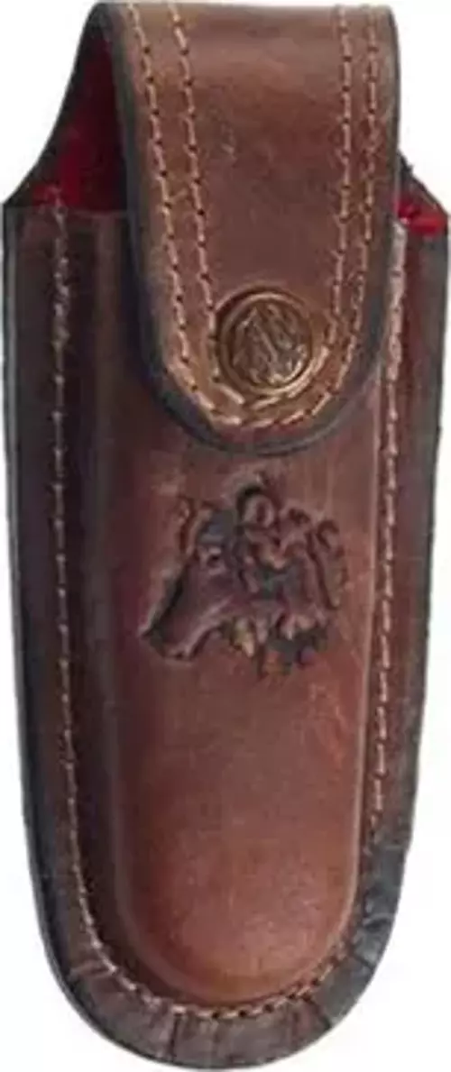 Kurt Figürlü Hakiki Deri Çakı Kılıfı No:3, 13 x 4 cm - Kemerlikli