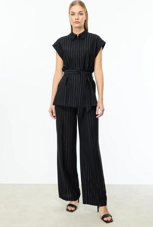 On Fashion Bol Paça Çizgili Kadın Pantolon 25Y.ON.PNT.54348.01