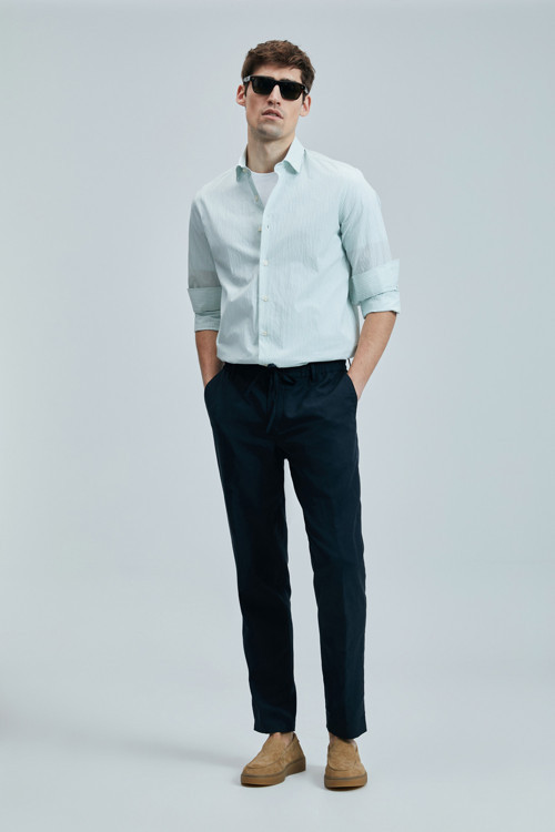 Charles Erkek Basic Gömlek Regular Fit Yeşil