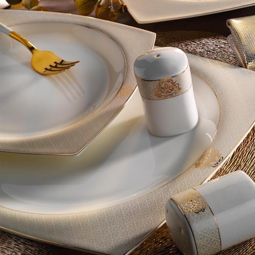 Bone Square Petek 60 Parça 12 Kişilik Yemek Takımı