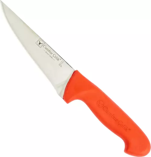 Sürmene Cumhur Çelik 61121 Sivri Kasap Kurban Bıçağı, 15 cm, Kaymaz Sap
