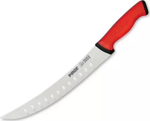 Pirge 34622 Duo Kıvrık Nusret Tip Oluklu Et Doğrama, Kesme, Dilimleme, Trimleme Bıçağı 21 cm - Kaymaz Sap