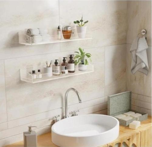 2'li Şık ve Minimalist Tasarımlı Şeffaf Duvar Rafı