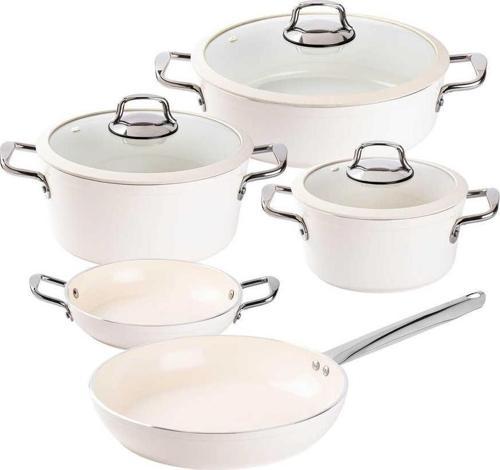 Hercul Deluxe Krem Seramik 8 Prç.Tencere Seti