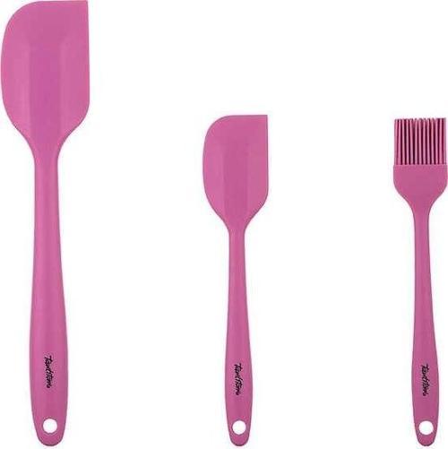 Vişne Renkli 3lü Silikon Spatula Ve Fırça Seti