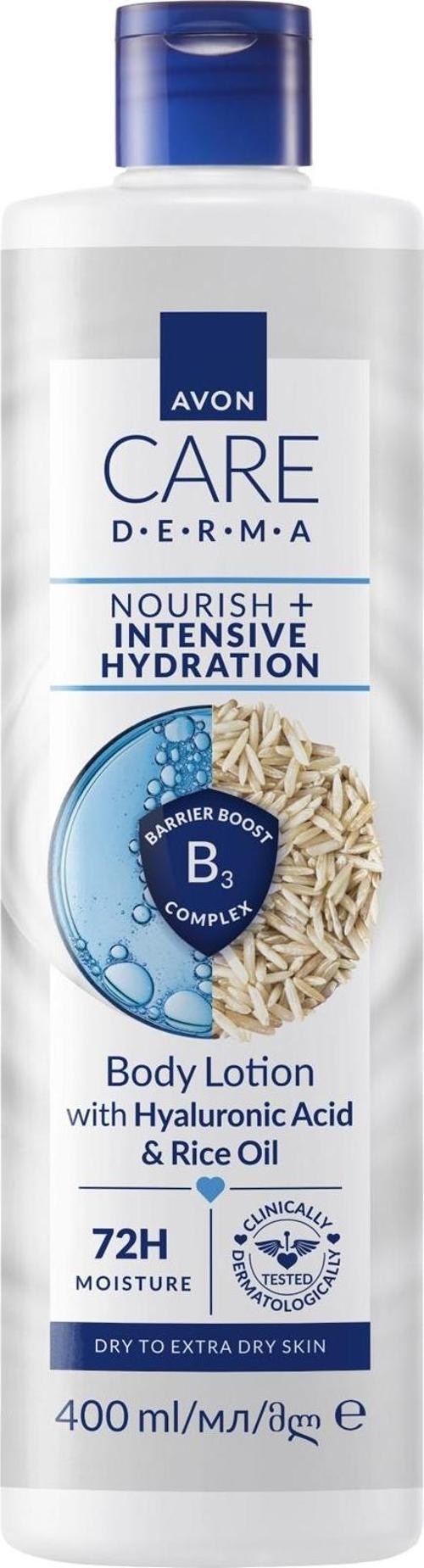 Care Derma Besleyici + Yoğun Nemlendirici Hyalüronik Asit ve Pirinç Yağı İçeren Vücut Losyonu 400ml
