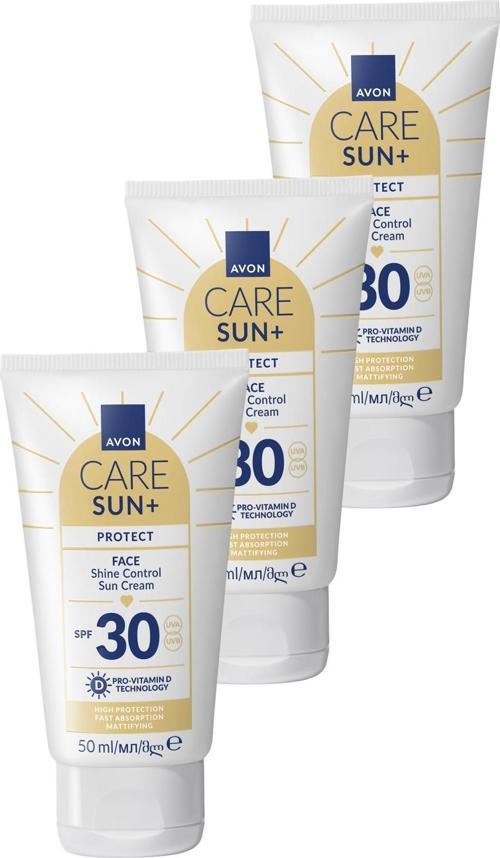 SUN+ PROTECT Yüz İçin Parlaklık Kontrolü Güneş Kremi SPF 30 50ml Üçlü Paket