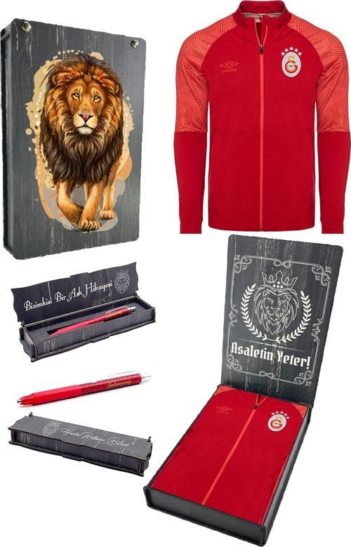 Orijinal Lisanslı Tam Fermuar 5 Yıldızlı Kırmızı Sweat + Uçlu Kalem Set Hediy