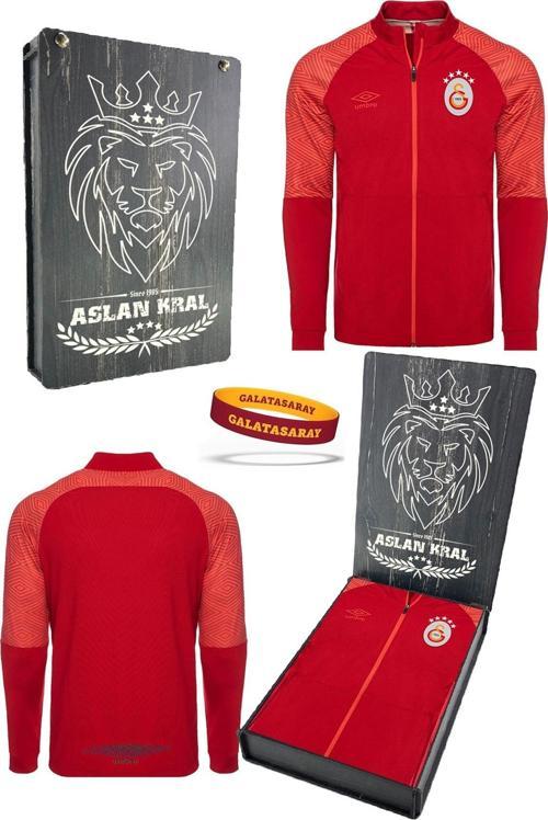 Orijinal Lisanslı Tam Fermuar 5 Yıldızlı Kırmızı Sweat + Silikon Bileklik Set