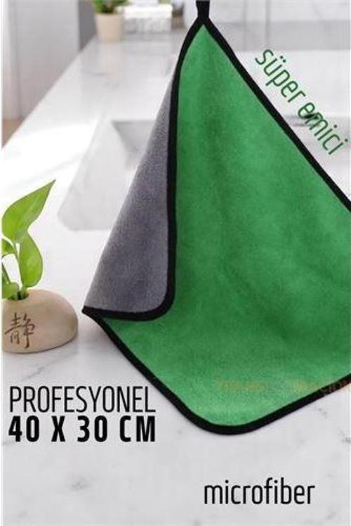 Çift Yüzeyli Profesyonel Microfiber Havlu - Süper Emici Temizlik Bezi  40 x 30 cm