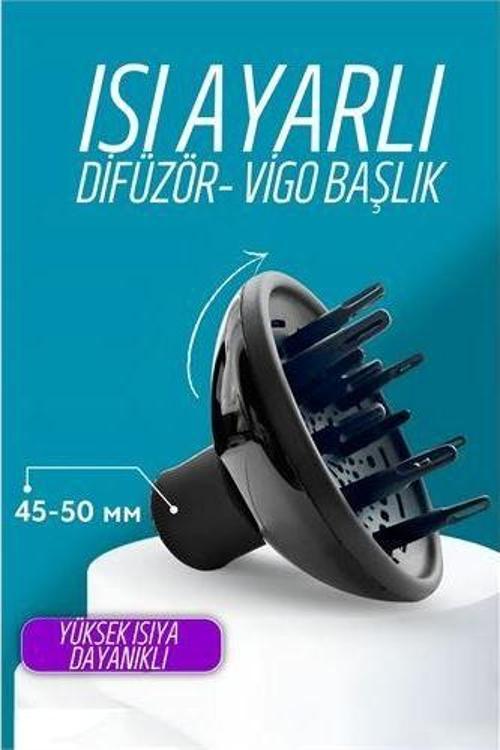 Isı Ayarlamalı Fön Için Difüzör Vigo Başlık Dönerli Profesyonel