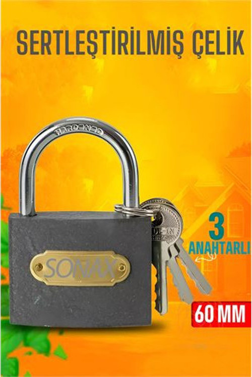 Çelik Asma Kilit 60 MM 3 anahtarlı