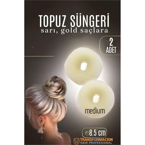 GOLD Mini Saç Topuz Süngeri  2 ADET 8.5 CM Çap 3.5 cm Kalınlık