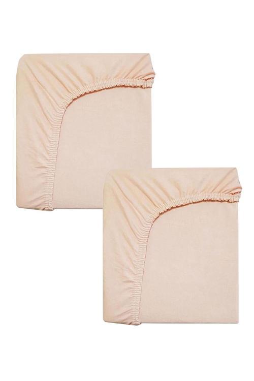 2 Adet Pamuklu ve Lastikli 60 x 120 x 15 cm Penye Bebek Çarşaf