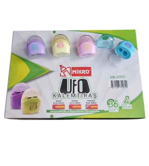 Kalemtraş Çift Bıçaklı Ufo Mk-2070-36 (36 Lı Paket)