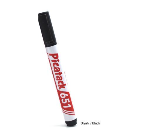 Picatack Permanent Marker Kalem 1-5 Mm Kesik Uç Siyah 651 (10 Lu Paket)