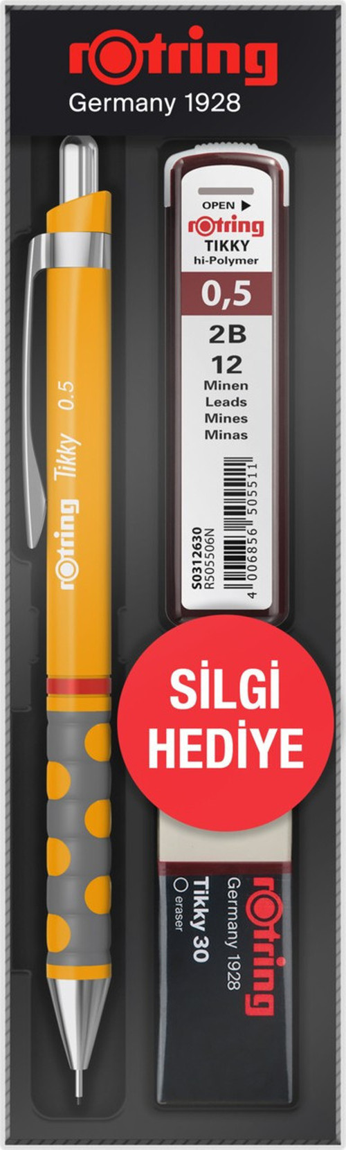 Okul Seti Tikky Rd Versatil Kalem 0.5+Min Silgi Hediyeli Mango Turuncu