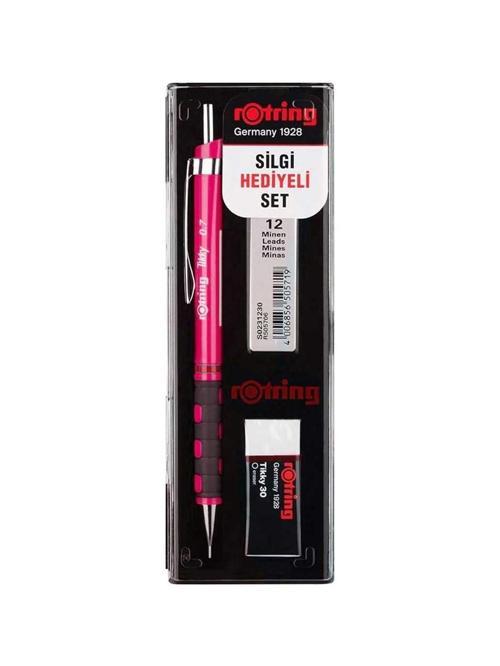Okul Seti Tikky Rd Versatil Kalem 0.7+Min Silgi Hediyeli Ahududu Pembe