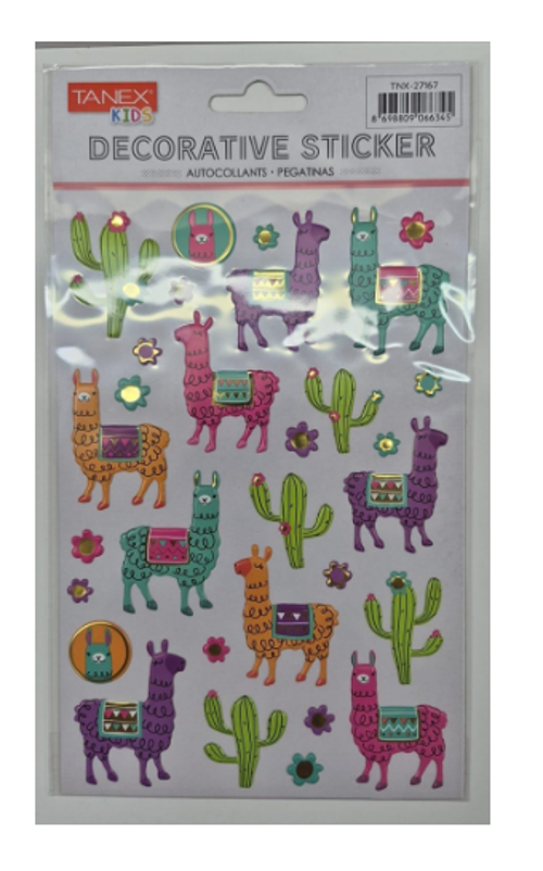 Puffy Renkli Lamalar Serisi Stickers Tnx-27167