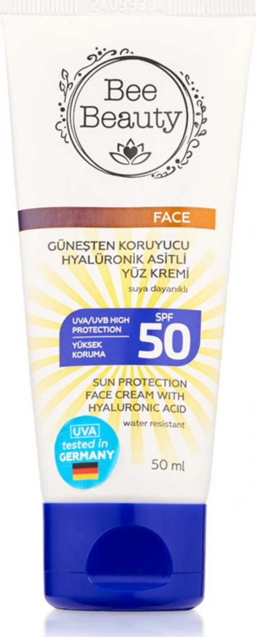Hyalüronik Asitli Güneş Koruyucu Yüz Kremi SPF50 – Nemlendirici Etkili, 50 ml