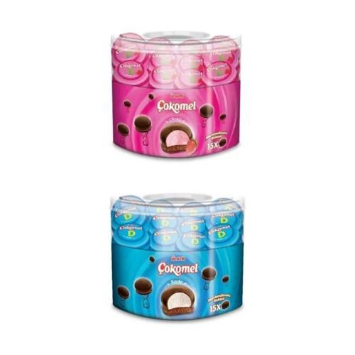 Çokomel 12 gr x 15 Adet Çilekli + Sade 2 Li Set