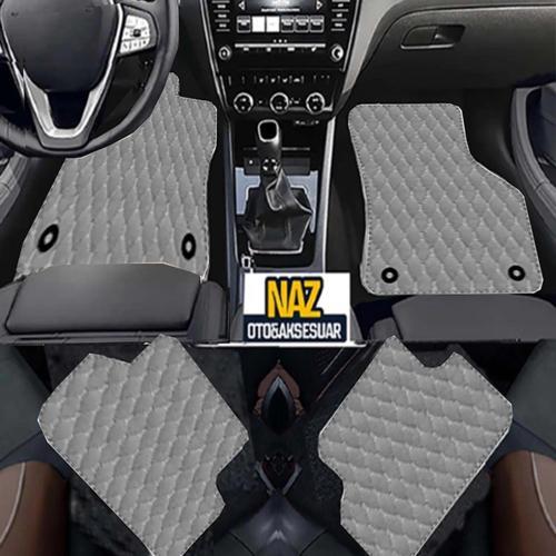 Audi A3 2013-2020  HB Uyumlu Gri Dikişli Gri Deri Paspas
