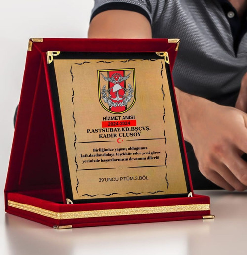 Türk Silahlı Kuvetleri Personeline Özel Hediyelik Teşekkür Plaketi