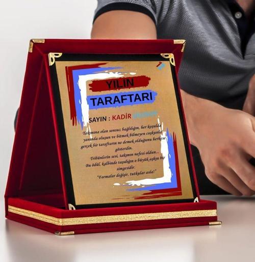 Bordo Mavi Taraftara Özel Tasarımlı Hediyelik Teşekkür Plaketi