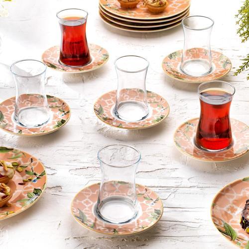Sorte Çay Seti 12 Parça-Pembe