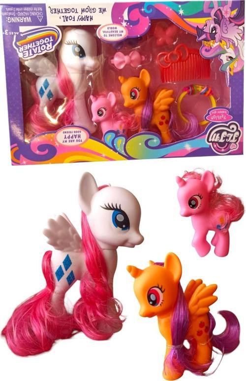 Pony Arkadaşlık Seti: 3 Sevimli Karakter ve Aksesuarları!