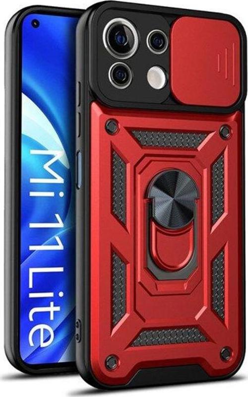 Xiaomi Mi 11 Lite Kılıf Tank Aramid Sürgülü Vega Yüzüklü 